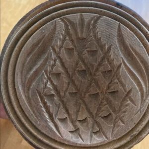 1866 antique large wooden rare pineapple butter stamp